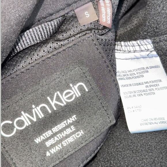 Calvin Klein Water Resistant Zip Up Windbreaker Jacket Lined Stretch Men S Black - Picture 15 of 15